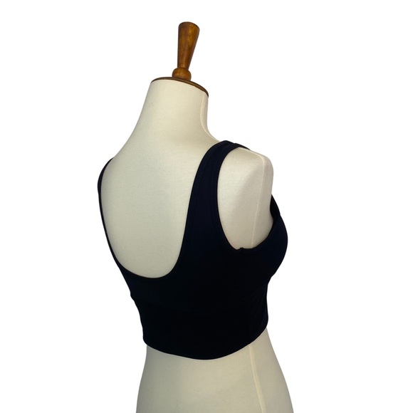 Black Yoga Sport Halter Low Back Crop Top - Picture 11 of 16